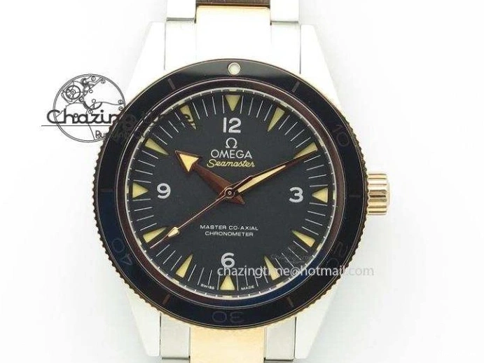 0414 Snug Seamaster Edizione Venezia RG Best Edition Blue Dial On Leather Strap A 8126